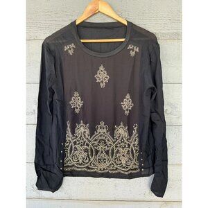 Yoana Baraschi Anthropologie Sequin Embellished Top L